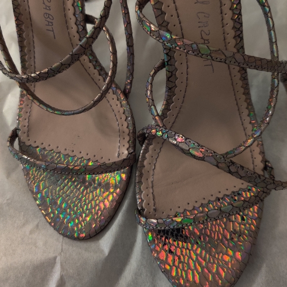 Jean-Michel Cazabat Holographic Snake Print Leather Stilettos - Picture 3 of 8